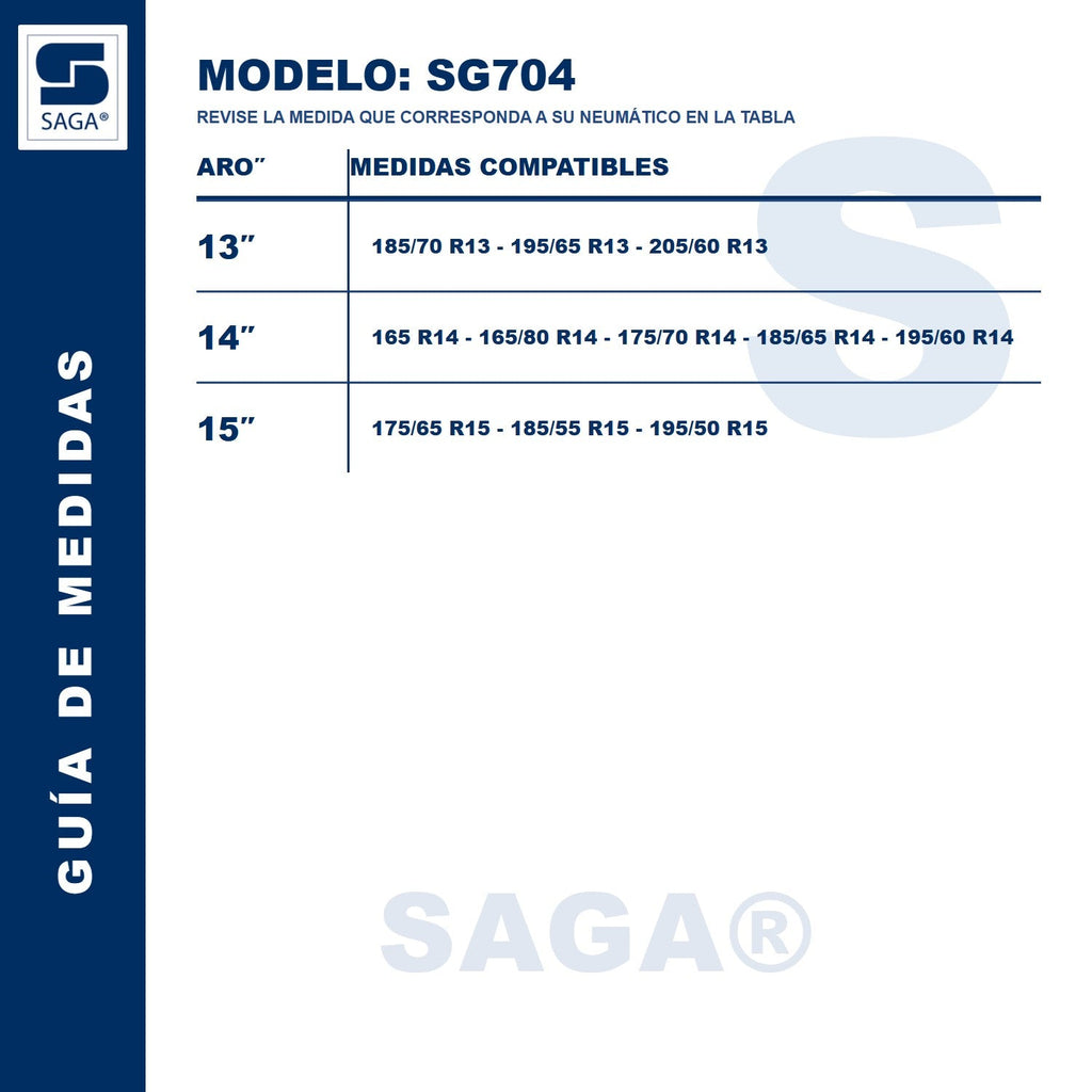 Par Cadenas SG-704 Saga® Fácil Montaje