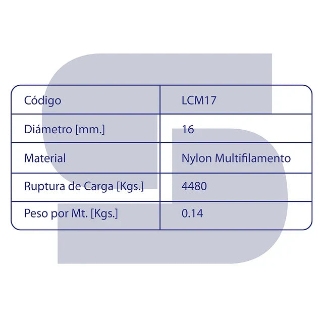 Metro Cordel Nylon Multifilamento - 16mm