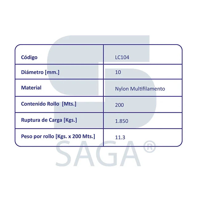Cordel Nylon Multifilamento 200 Mts.