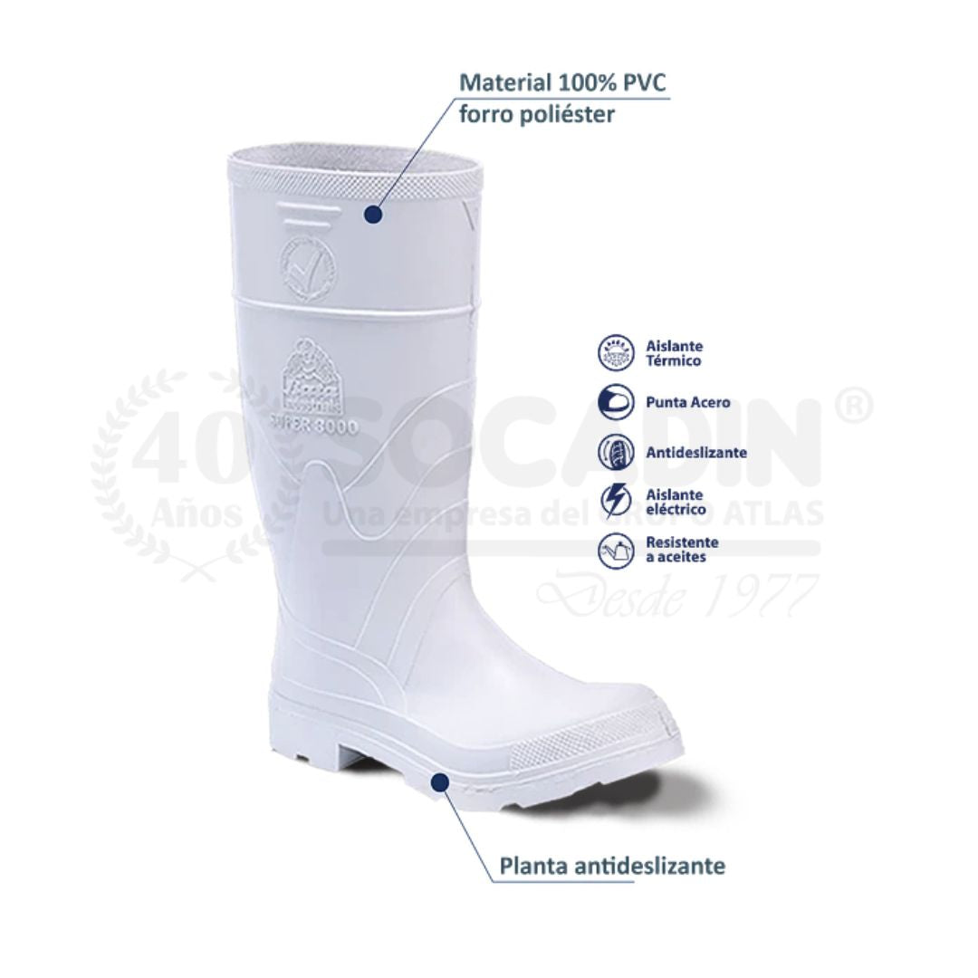 Bota PVC blanca - 40