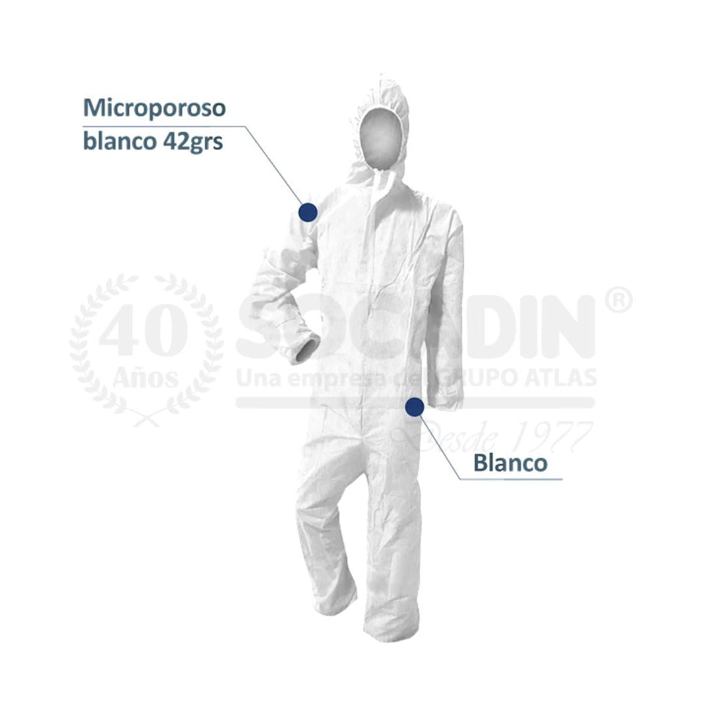Buzo Desechable Eco Blanco 42 Grs.