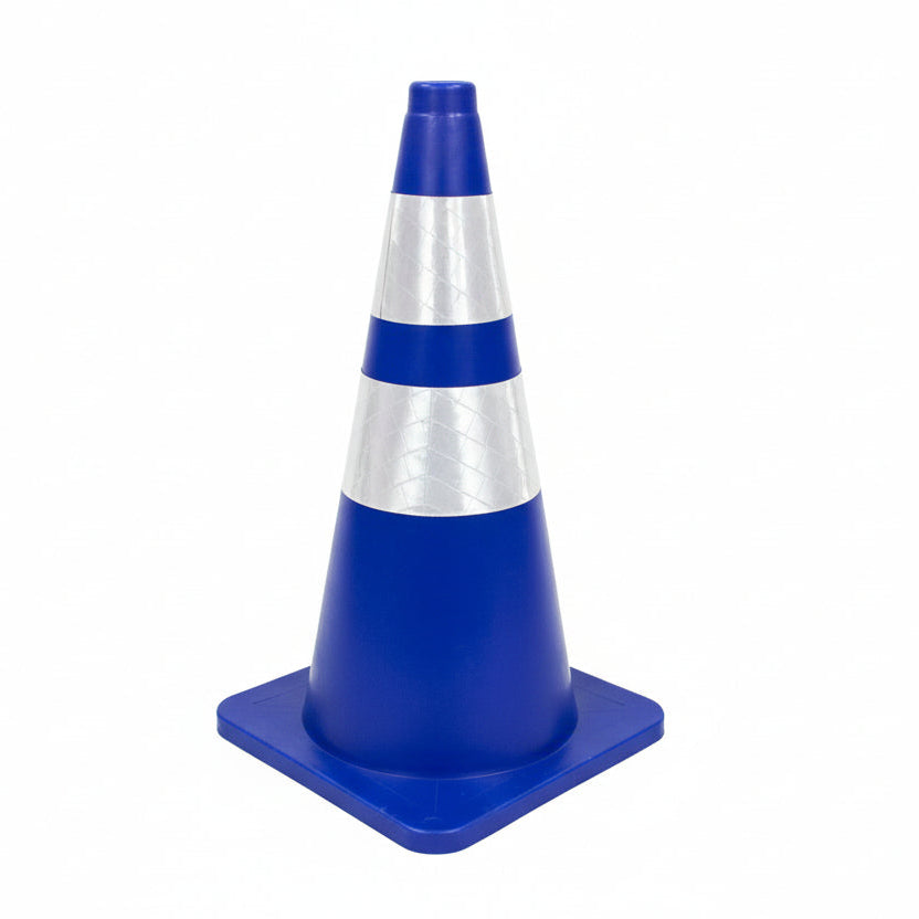 Cono Azul con 2 cintas reflectantes - 36" [90 Cm.]