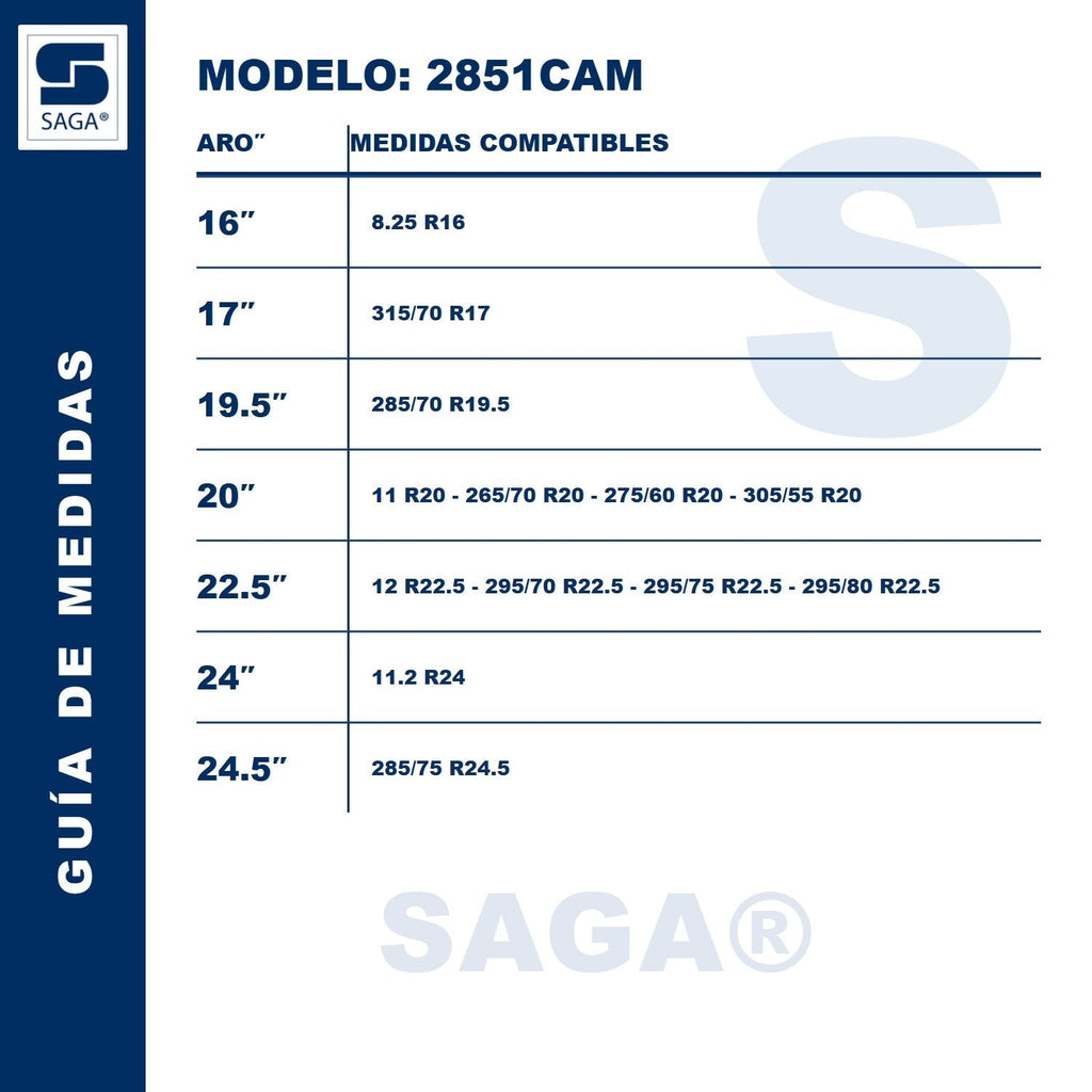 Guía de medidas 2851CAM