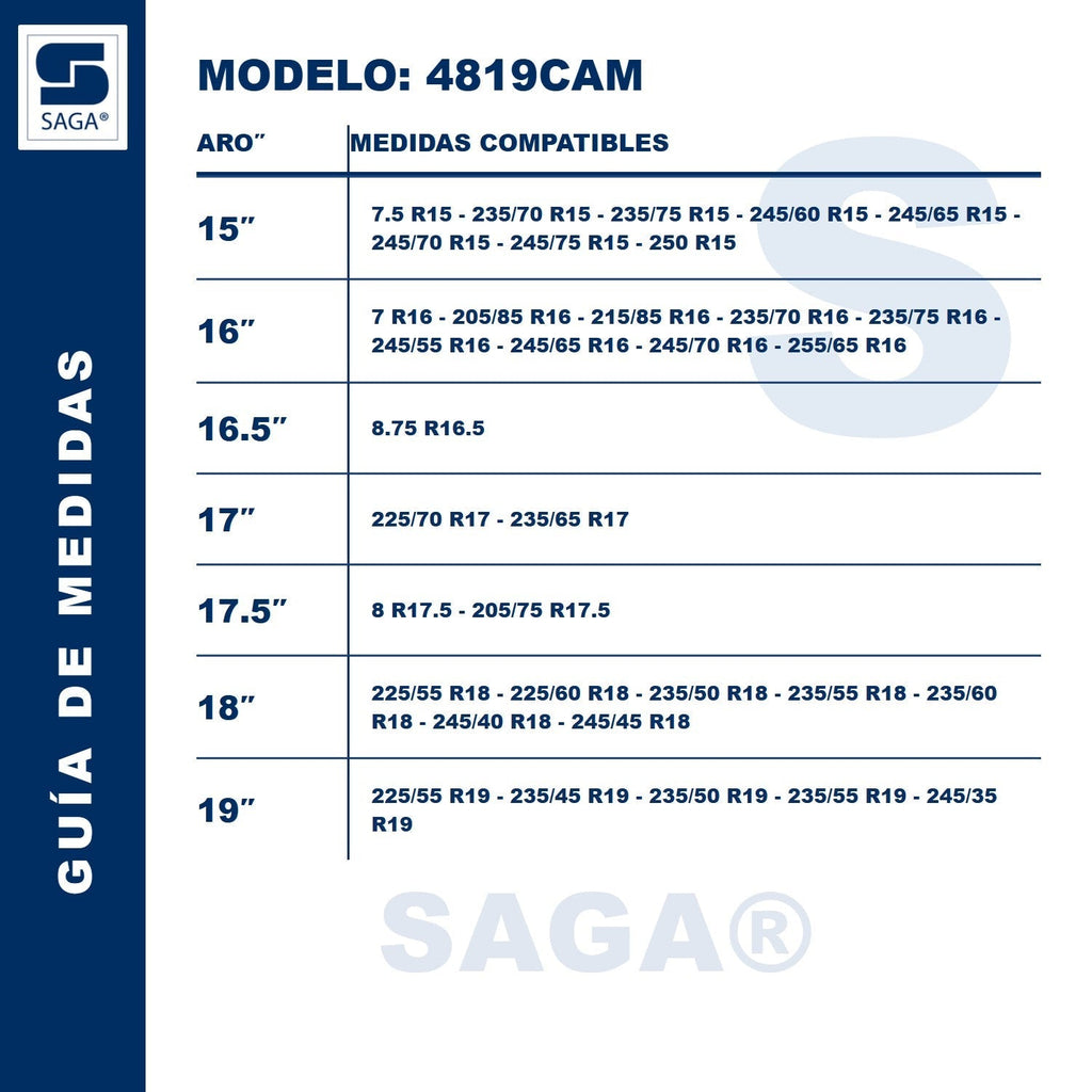 Guía de medidas 4819CAM