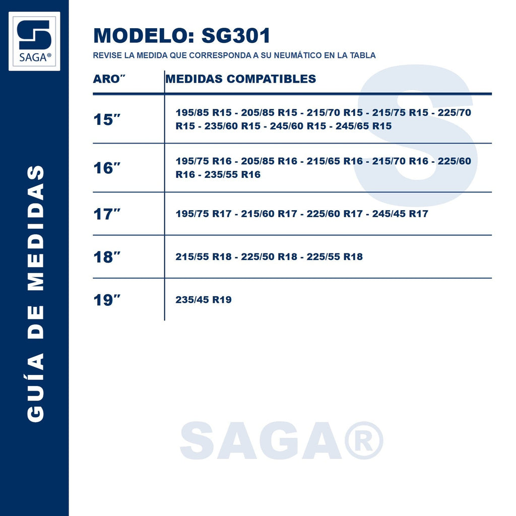 Par Cadenas SG-301 Saga® Fácil Montaje