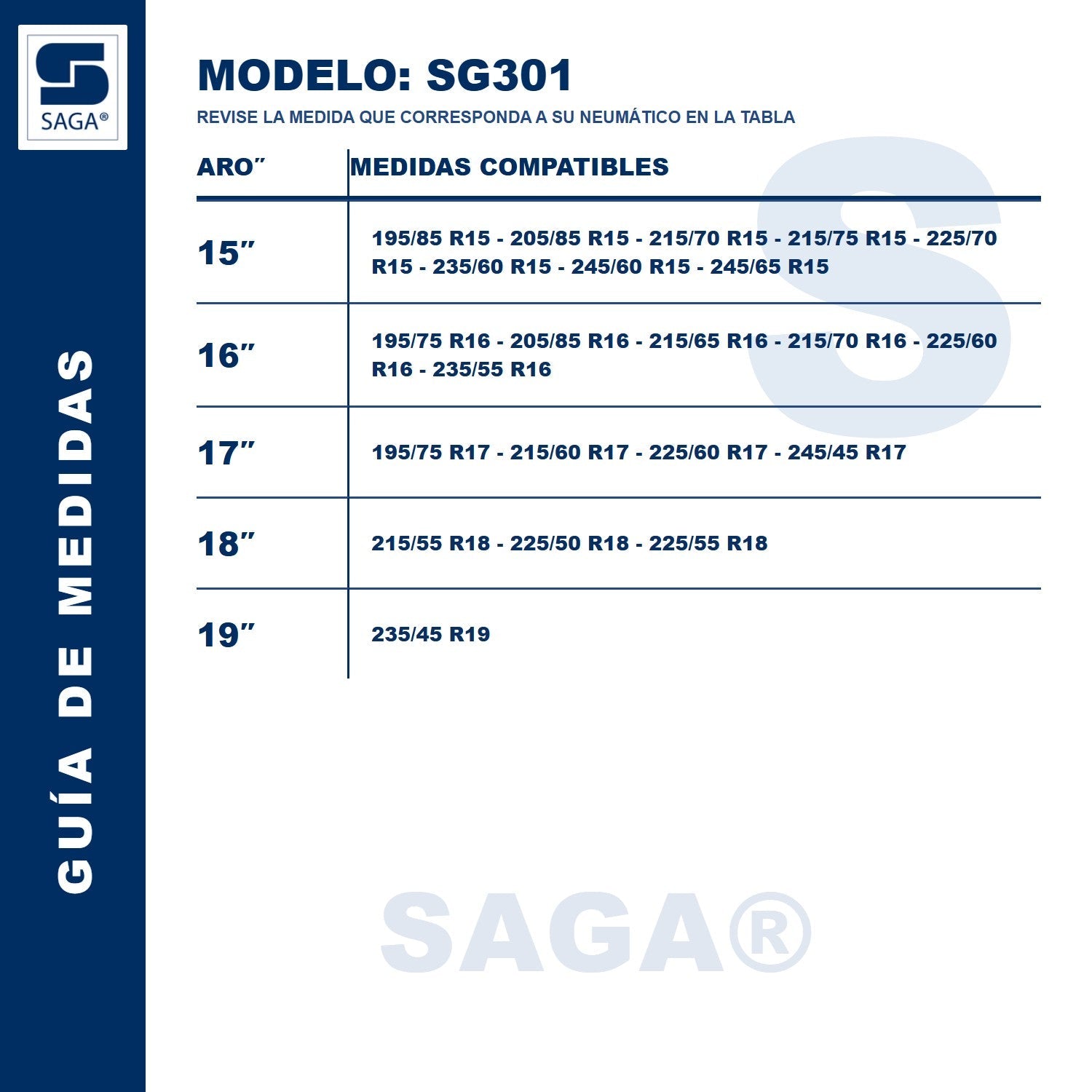 Par Cadenas SG-301 Saga® Fácil Montaje