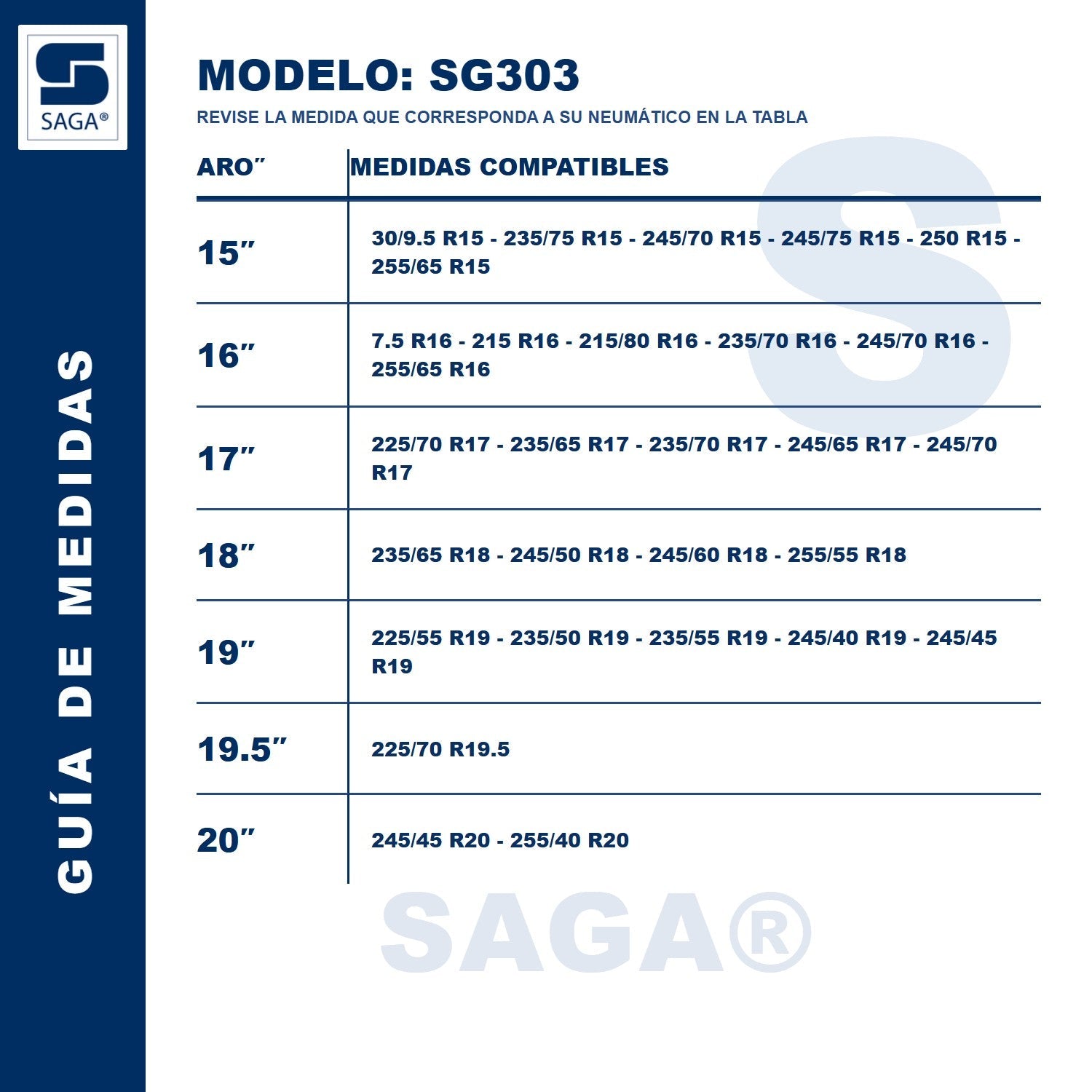 Par Cadenas SG-303 Saga® Fácil Montaje