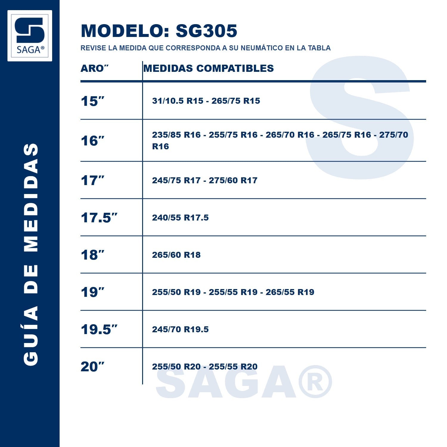 Par Cadenas SG-305 Saga® Fácil Montaje