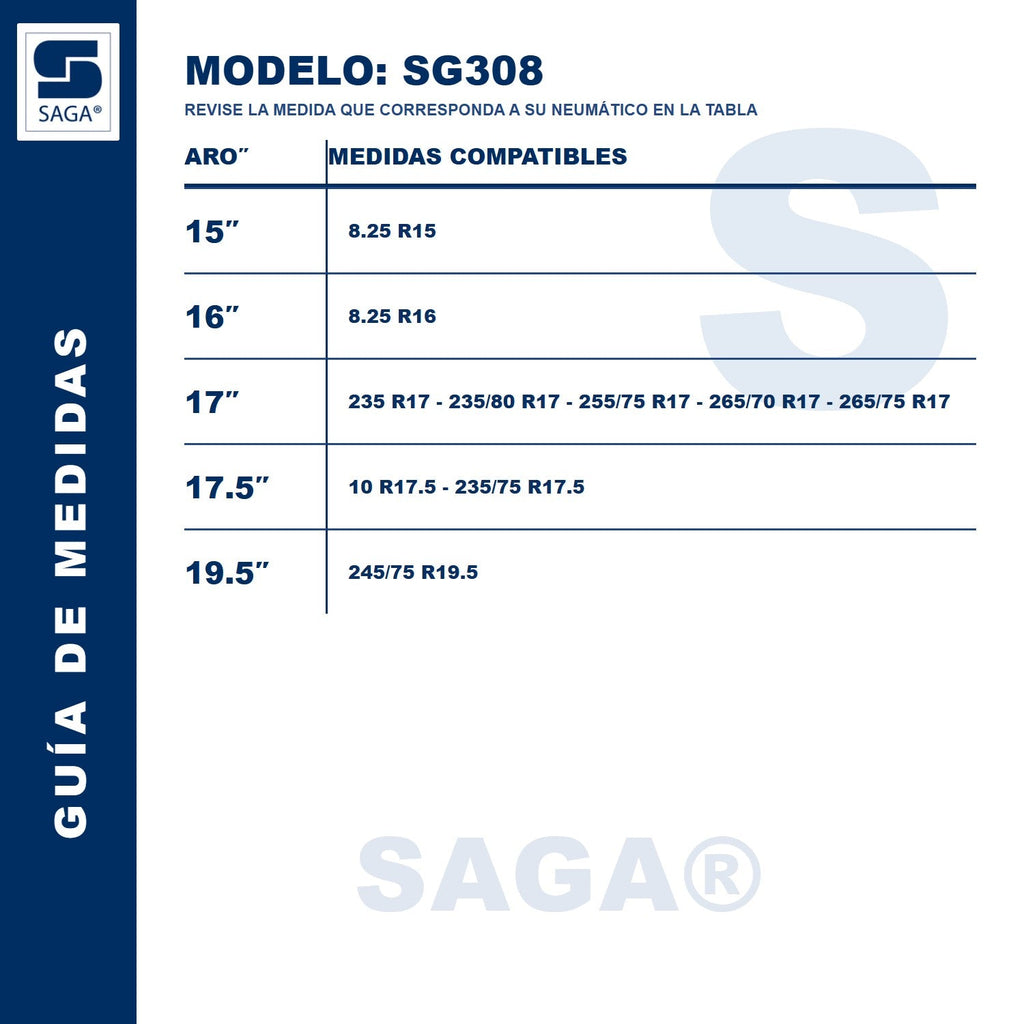 Par Cadenas SG-308 Saga® Fácil Montaje