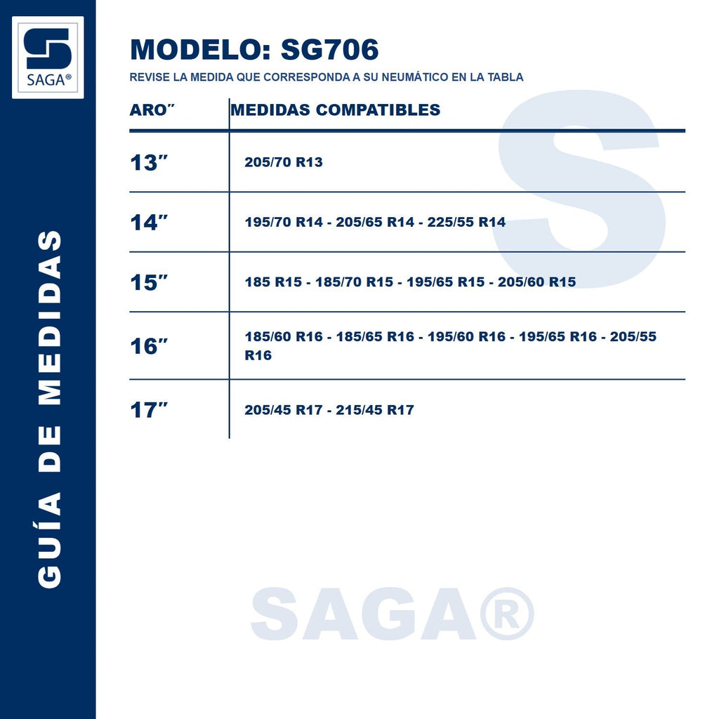 Par Cadenas SG-706 Saga® Fácil Montaje