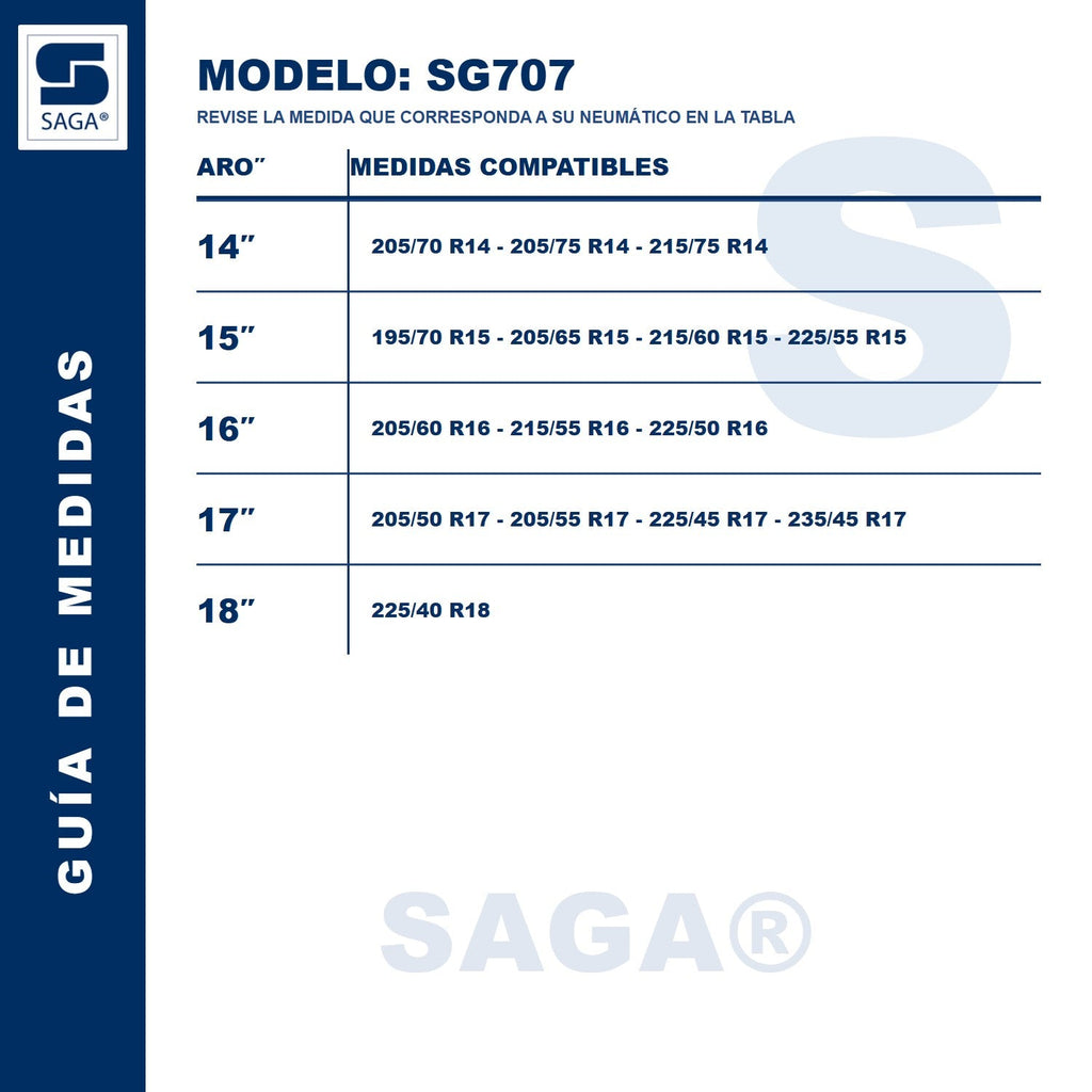 Par Cadenas SG-707 Saga® Fácil Montaje