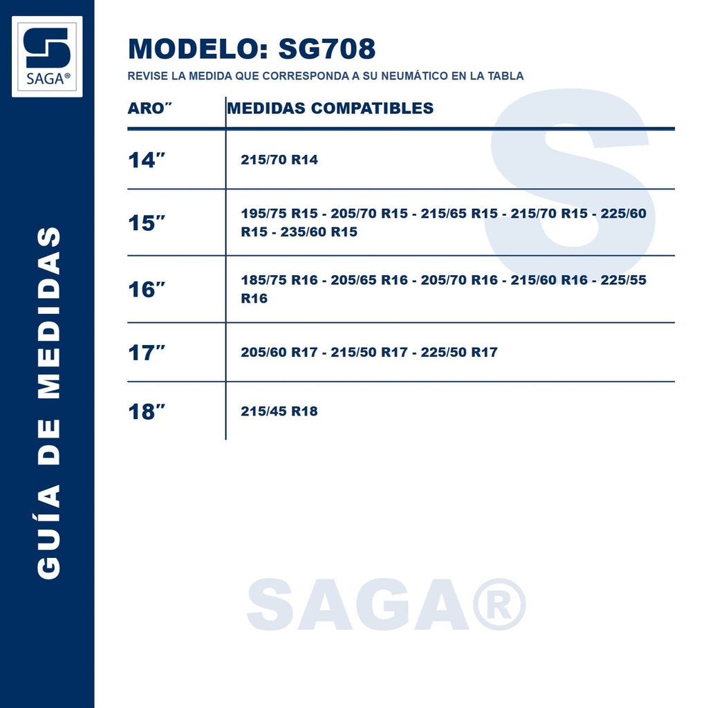 Par Cadenas SG-708 Saga® Fácil Montaje